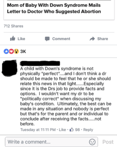 down syndrome comment
