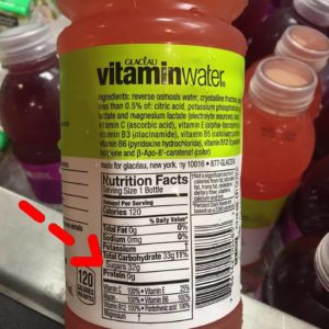 vitaminwater is promoted as healthy but just look at how much sugar it has!