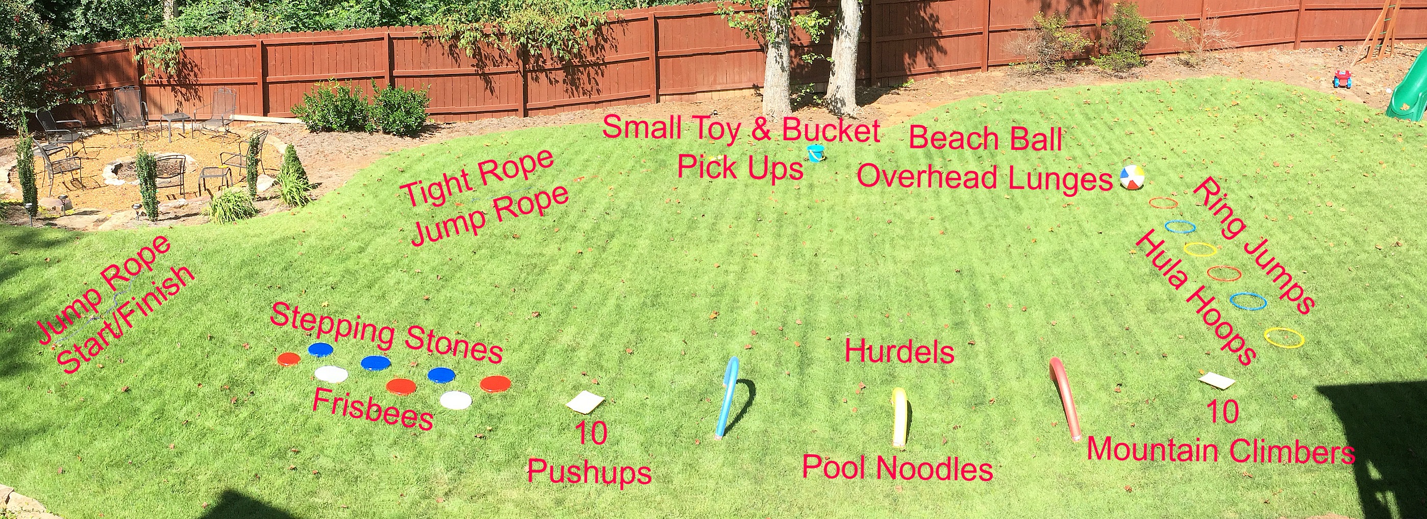 Back Yard Obstacle Course Fully Labeled
